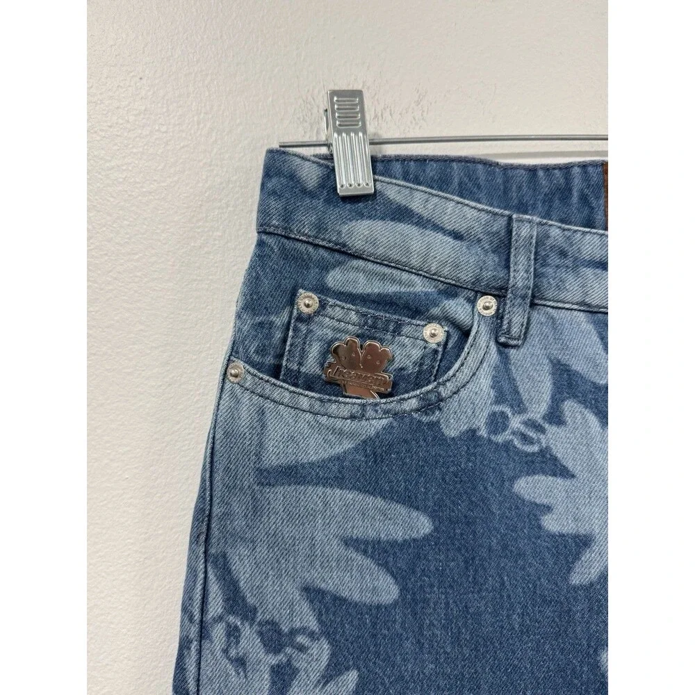 Heaven By Marc Jacobs New Blue Laser Floral Denim Jeans 24 - Picture 8 of 8